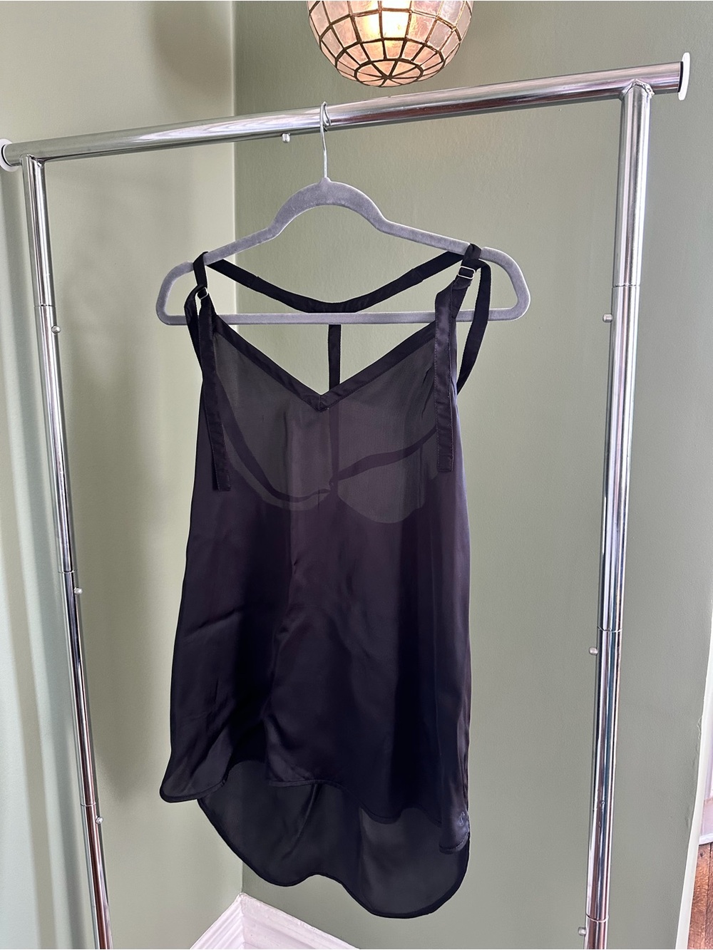 Nordstrom Black Sheer Strappy Women's Camisole